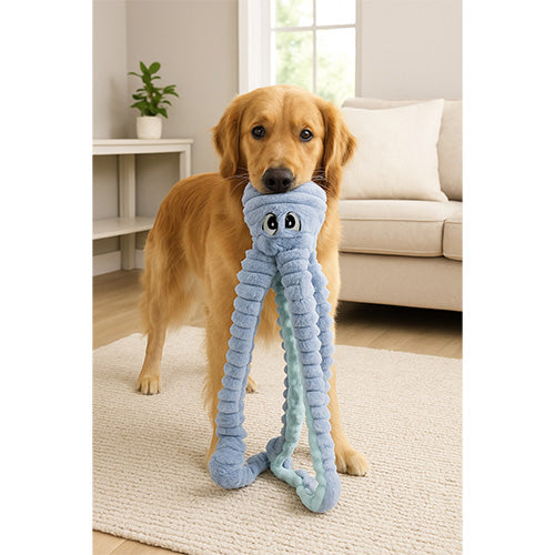 Boon Corduroy Hondenspeelgoed Octopus Met Piep - Verkrijgbaar in 3 kleuren en in 40 of 65 cm