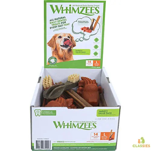 Whimzees vegan snack variety box mix Classies
