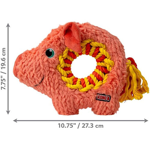 Kong Hondenspeelgoed - Ringaroos Pig Medium - 19,6x27,3 cm
