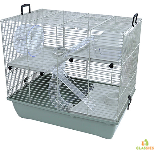 Interzoo Pinky 3 - Hamsterkäfig mit 3 Ebenen - 50x33x45,5 cm - 4 Farben