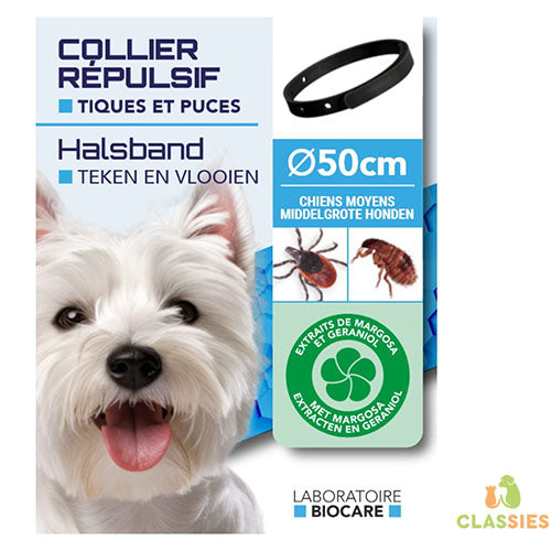 Anti vlooien en teken halsband 50 - 60 cm Classies