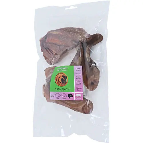 Boon Natuurlijke Snack Varken - Varkensoren Groot per 3, 9 of 25 stuks Classies