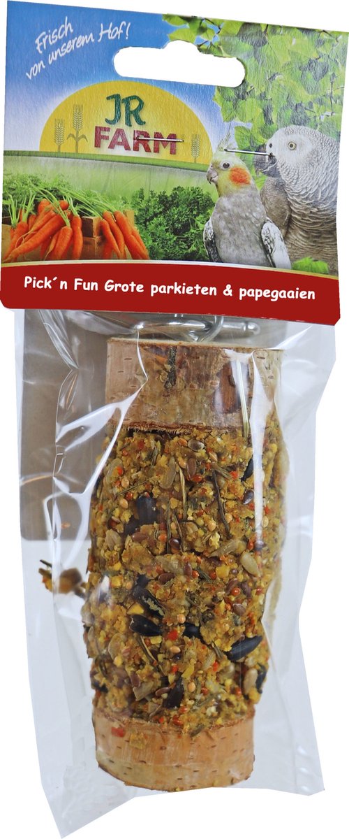 JR Farm Pick’n’Fun grote parkiet & papegaai - 185 gram Classies