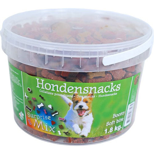 Boony - Hondensnack - Semi moist surprise mix - Emmer van 1,8 kg Classies