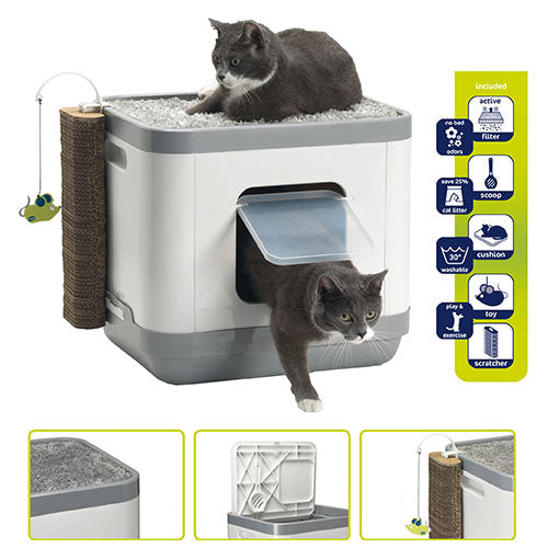Moderna Kattenbak/Kattenmand - Grijs - 47.5 x 39.5 x 40 cm Classies