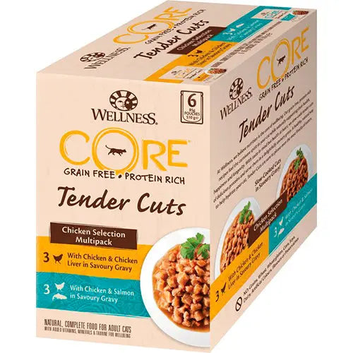 Wellness Core - kattenvoeding - natvoer zakje - Multipack - 6 x 85 gram Classies