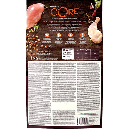 Wellness Core - Nourriture pour chien - Croquettes - Sans céréales - Dinde/Poulet - 10 kg