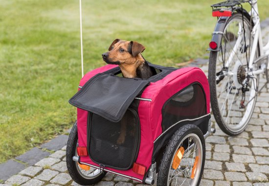 Trixie Fietskar - Hondenfietskar - Zwart Rood 53x60x60/117 Cm Tot 15 Kg Small