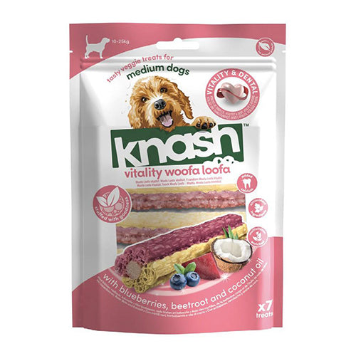 Knash Woofa Loofa Vitality met bosbes en rode biet – zak van 7 stuks - S of M
