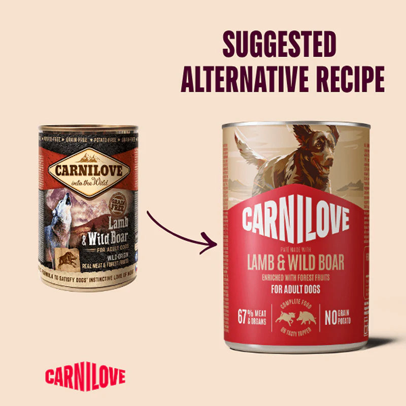 Carnilove natvoer lam en wild zwijn 400 gr - wild boar
