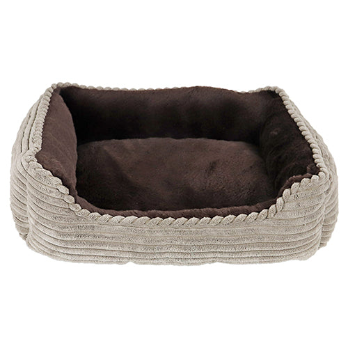 Hondenmandje superzacht corduroy  50x40cm -  taupe/bruin