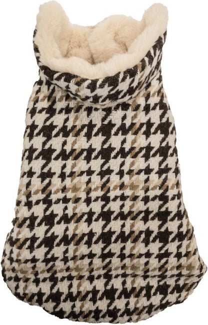 Croci Hundemantel, zweiseitig, Dallas weiß/tweed braun