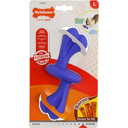 Nylabone Giant Rolley Bacon Kauwspeelgoed - Voor Grote Honden tot 23 kg