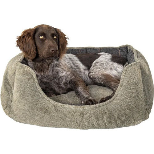 Jack &amp; Vanilla TARTAN Omkeerbare Hondenmand Grijs - Maat L: 89x66x25 cm