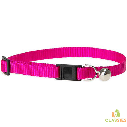 Kattenhalsbandje 10 mm breed en 30 cm lang, roze