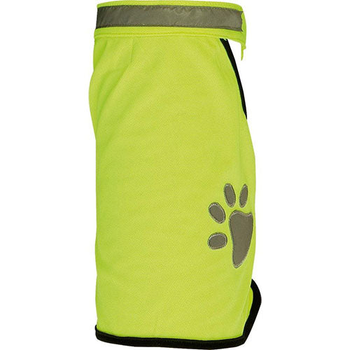 Karlie/ Flamingo Honden Veiligheidsvest - Fluo Geel - Lengte Jasje: 43 cm -  Nekomtrek: 50-55cm - Buikomtrek: 70-75 cm