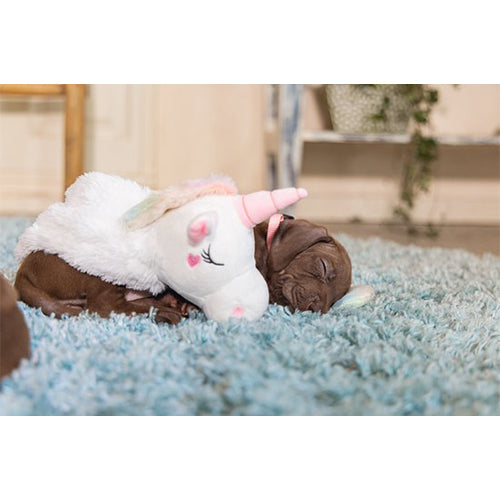 Beeztees Puppy Flatino Unicorn Pluche Hondenspeelgoed – Wit – 49x10x14 cm