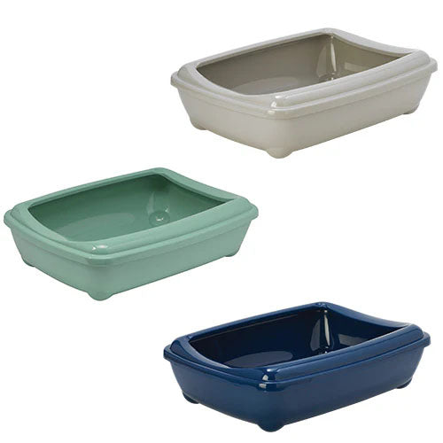 Moderna Open Kattenbak/ Kittenbak met Rand - Afmetingen: 42x31x13 cm -  Verkrijgbaar in 3 kleuren