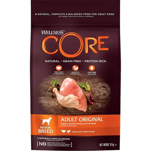 Wellness Core - Hondenvoer - Droogvoer - Graanvrij - Kalkoen/Kip - 10 kg Classies