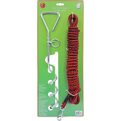 De Boon Campingset - Draaipen 43cm - Met Looplijn En Muskaton - 5 meter