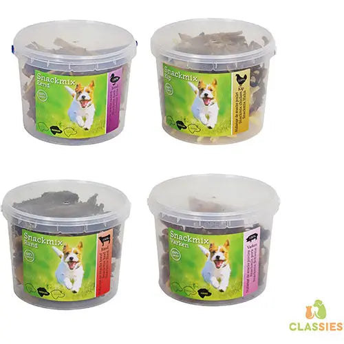 Natuurlijke Snackmix in emmer van 500 gram - Keuze uit Kip, Rund, Varken of Eend Classies