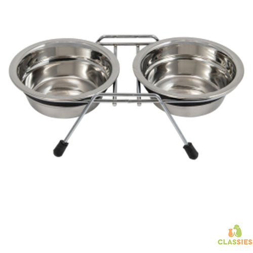 Abreuvoir et nourriture standard Jack and Vanilla en acier inoxydable en 3 tailles