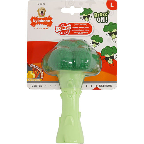 Nylabone Chew Broccoli Kauwspeelgoed - Bacon &amp; Cheese smaak - Voor Honden Tot 23 kg