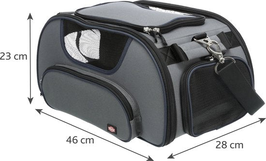 Trixie Vliegtuigtas Wings - Hondendraagtas - 46x28x23 cm Grijs Blauw
