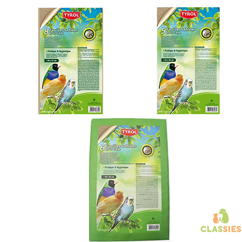 Tyrol zandtapijt zandbladen voor vogelkooi