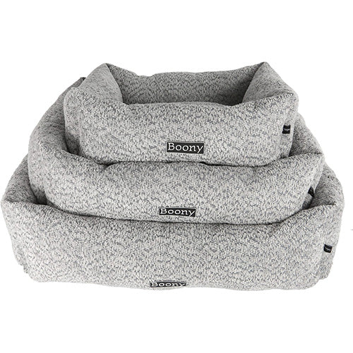 Boony Lounger Hondenmand/ Kattenmand Chenille - Grijs/Blauw - Verkrijgbaar in 3 maten