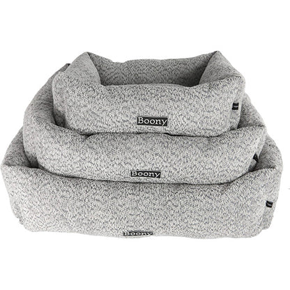 Boony Lounger Hondenmand/ Kattenmand Chenille - Grijs/Blauw - Verkrijgbaar in 3 maten
