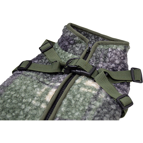 Jack and Vanilla Dogwalk Jacket Tartan - Hondenjas met Verstelbaar Harnas - Groen of Bruin - Verkrijgbaar in 7 maten