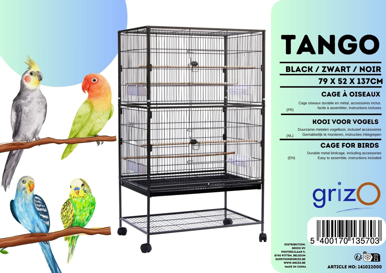 Tango Vogelkooi 79 x 52 x 167 cm