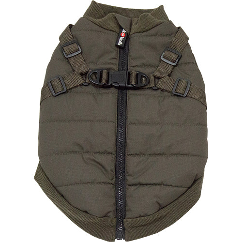 Jack and Vanilla Puffer-Hundemantel mit Geschirr – Braun – Erhältlich in 5 Größen