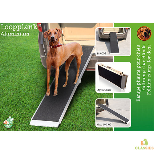 HondenLoopplank aluminium anti-slip 183 cm, max.100 kg.