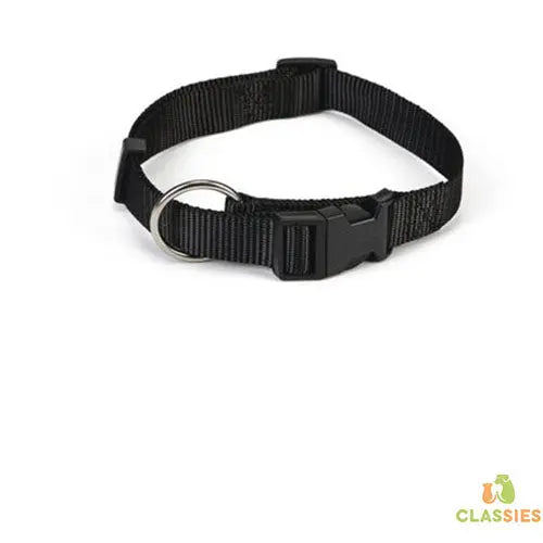 Verstelbare Nylon Hondenhalsband - Zwart - Verstelbaar tussen 22-35 cm - Breedte 1 cm Classies