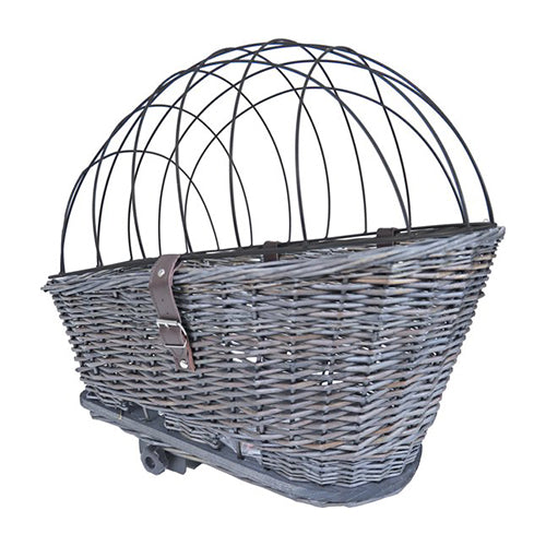 Fietsmand riet - 42/57cm - achter - Grijs