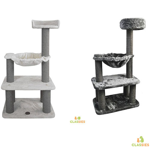 Poteau à chat Jack and Vanilla Bagheera 58 x 38 x 112 cm coloris gris ou crème
