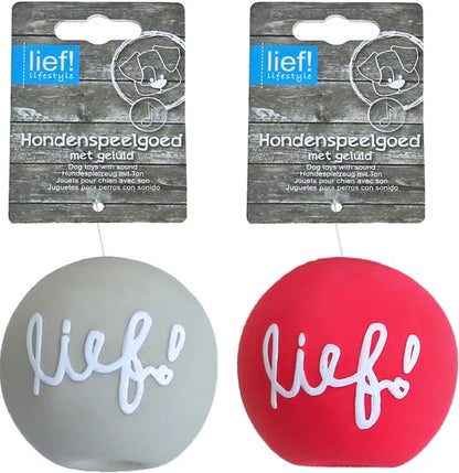 lief! Girls - hondenspeelgoed - latex bal - 7,5 cm - 1 Stuk assorti.