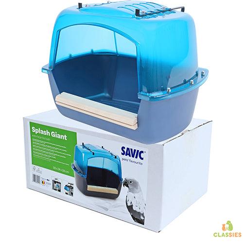 Badhuis papegaai Splash blauw giant XL 34 x 24 x28 cm