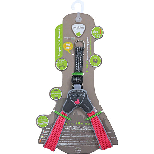 Coralpina hondenharnas Cinquetorri fluo roze