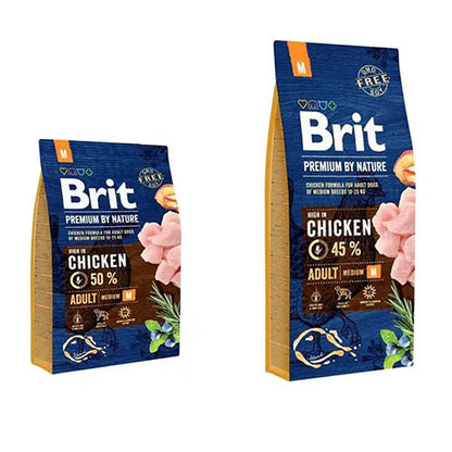 Brit Premium By Nature Adult M - Volledig Hondenvoer voor Volwassen Honden van Middelgrote Rassen van 10-25 kg - Verkrijgbaar in 3 of 15 kg