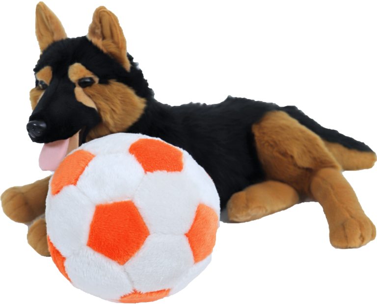 Pluche voetbal met piep - Kleur assorti - 22 cm