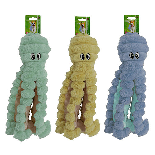 Boon Corduroy Hondenspeelgoed Octopus Met Piep - Verkrijgbaar in 3 kleuren en in 40 of 65 cm