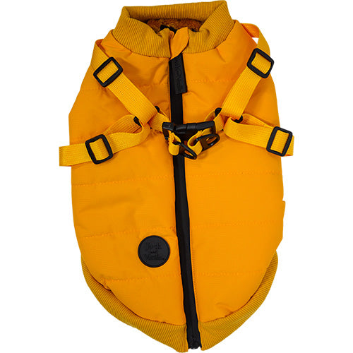 Jack and Vanilla Dogwalk Jacket Harness London - Hondenjas met Harnas - Geel - Verkrijgbaar in 7 maten