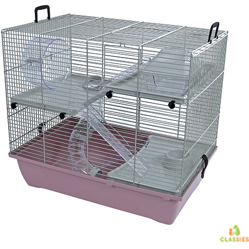 Interzoo Pinky 3 - Cage pour hamster à 3 étages - 50x33x45,5 cm - 4 Couleurs