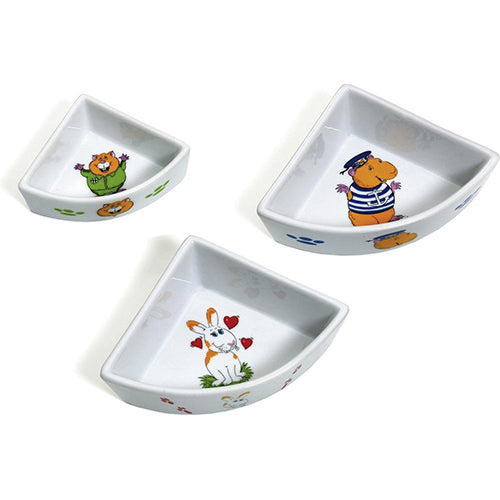 Karlie Voerbak Hoek Opdruk Hamster 9x9 cm Wit assorti Classies