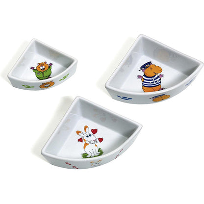 Karlie Voerbak Hoek Opdruk Hamster 9x9 cm Wit assorti