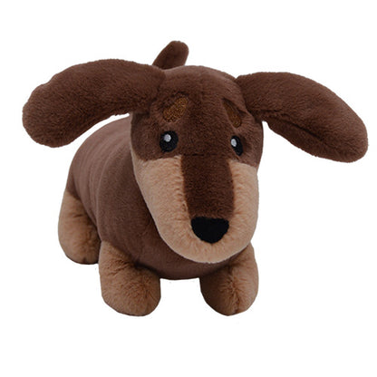 WOOFLES - Knuffel - teckel met pieper en crunchy Bruin -  25 cm