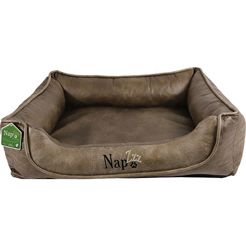 Napzzz Hondenmand Leatherlook Divan Duo Bruin- Verkrijgbaar 3 maten